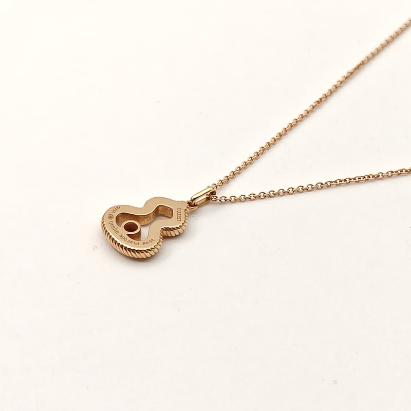 Qeelin 18K玫瑰金鑽石PetiteWulu葫蘆邊鑲鑽紅寶石項鏈-3