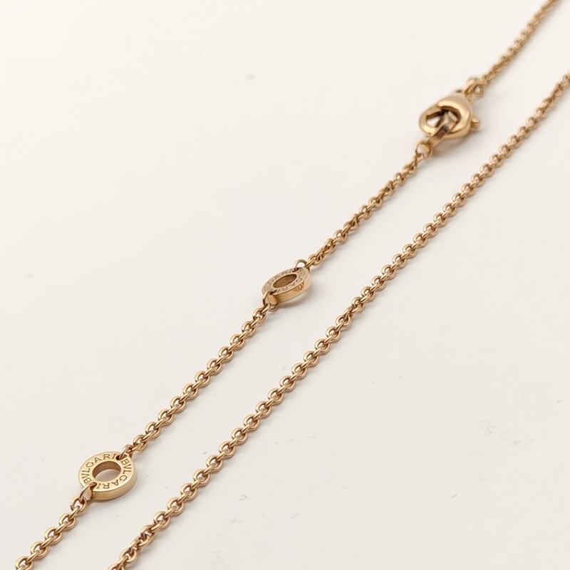 BVLGARI B.ZERO1彈簧項鏈三環扣18K玫瑰金/白陶瓷項鏈-4