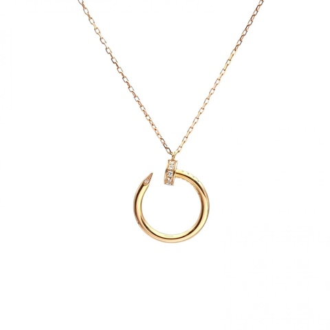 CARTIER JUSTEUNCLOU釘子14顆鑽項鏈18K玫瑰金/鑽石項鏈