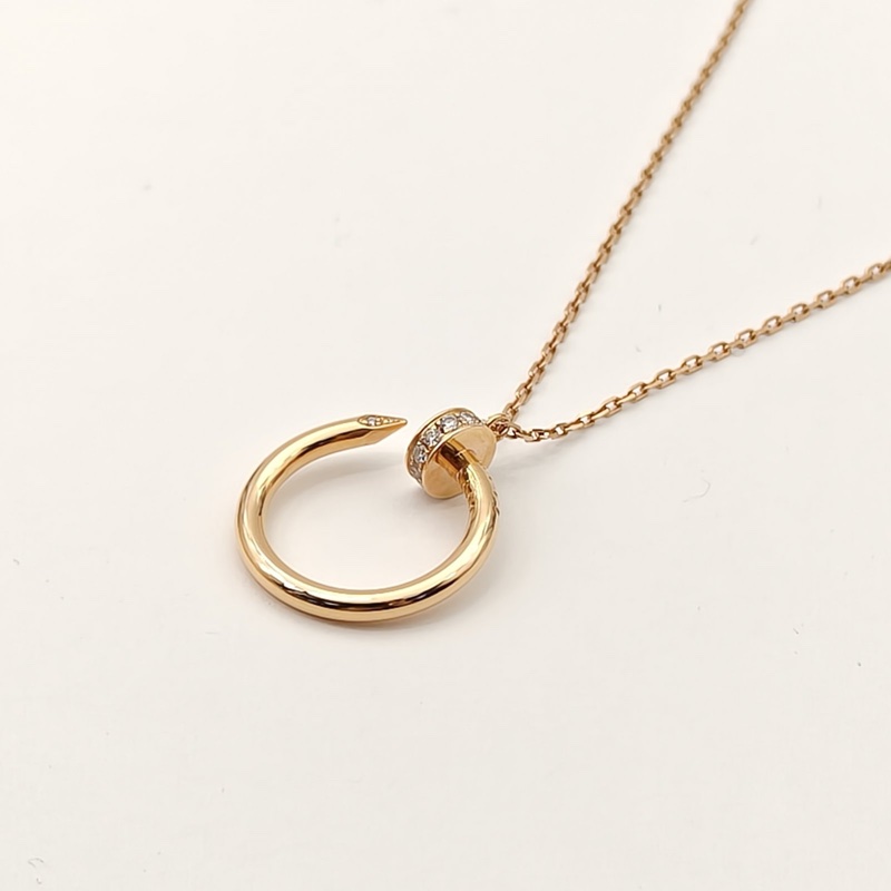 CARTIER JUSTEUNCLOU釘子14顆鑽項鏈18K玫瑰金/鑽石項鏈-2