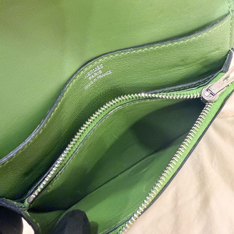 Hermes Dogon Compact 愛馬仕 綠色皮革 銀扣 錢包 皮夾-4