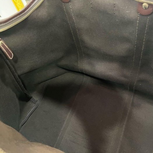 東區正精品㊣GUCCI 201482 PVC拼咖啡皮邊拉鍊手提包托特包 RZ4364-4