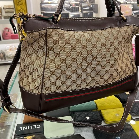 東區正精品㊣Gucci 257349 緹花布紅綠紅蝴蝶結手提包斜背包兩用包 RZ4365-5