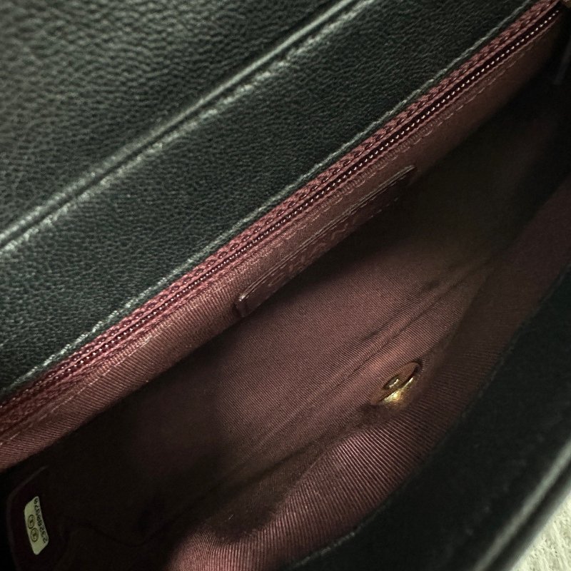 香奈兒/Chanel 雙C琺瑯扣 黑金鏈條包-8