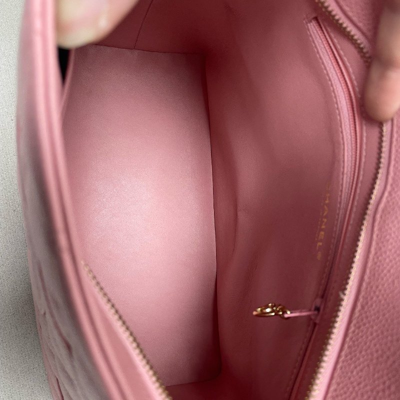 香奈兒/Chanel 希爾頓粉色菱格手提包-8