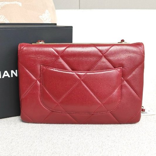 香奈兒/Chanel 紅金TrendyCC 羊皮鏈條肩背包-1