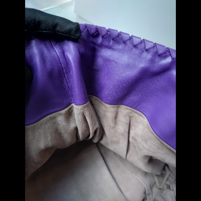 BV 紫皮局部編織拼蛇皮大托特包-17