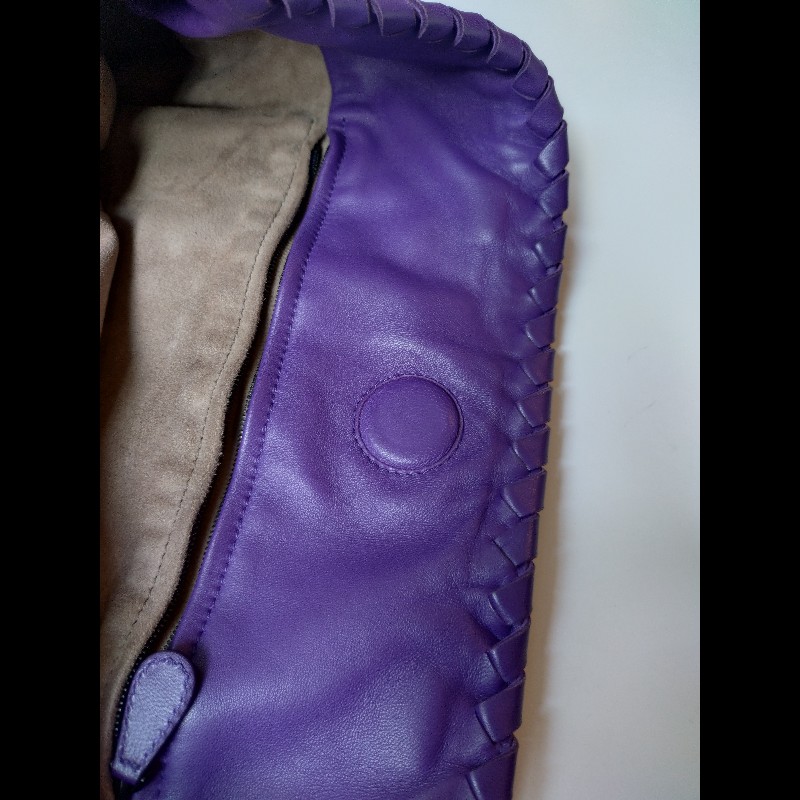 BV 紫皮局部編織拼蛇皮大托特包-27