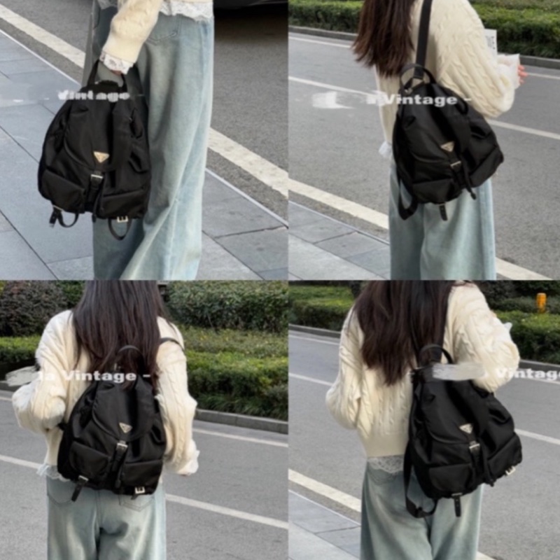 Prada 尼龍多用途 黑色雙肩包 背包-1