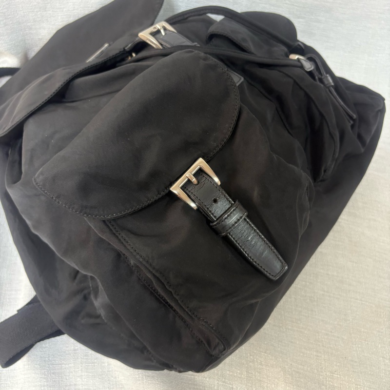 Prada 尼龍多用途 黑色雙肩包 背包-13