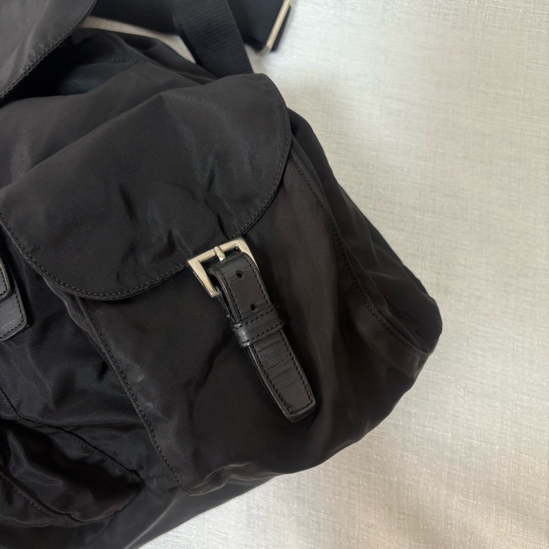 Prada 尼龍多用途 黑色雙肩包 背包-14