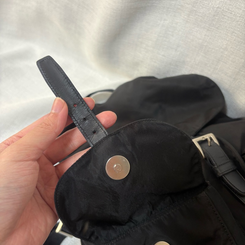 Prada 尼龍多用途 黑色雙肩包 背包-19
