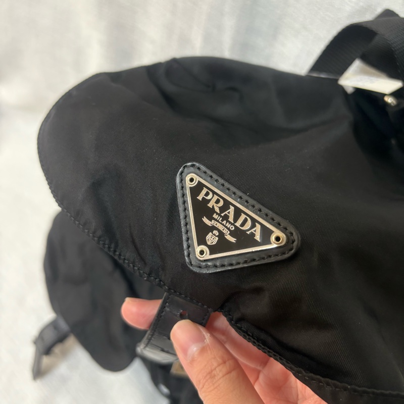 Prada 尼龍多用途 黑色雙肩包 背包-20