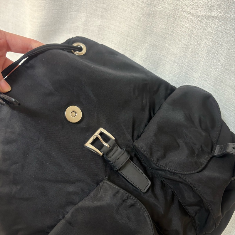 Prada 尼龍多用途 黑色雙肩包 背包-21
