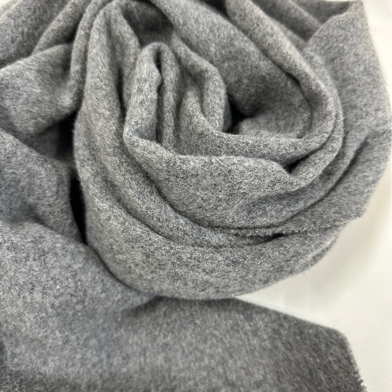 Acne Studios 100%素色羊毛圍巾 灰色/奶茶色-3