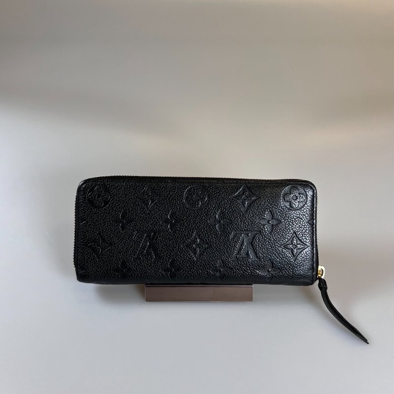 LV M60171 黑壓紋ㄇ拉長夾 窄版-1
