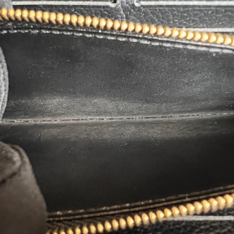 LV M60171 黑壓紋ㄇ拉長夾 窄版-8