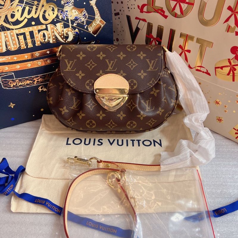 全新品 路易威登/Louis Vuitton Sunset 元寶包老花腋下包 附件塵袋-0