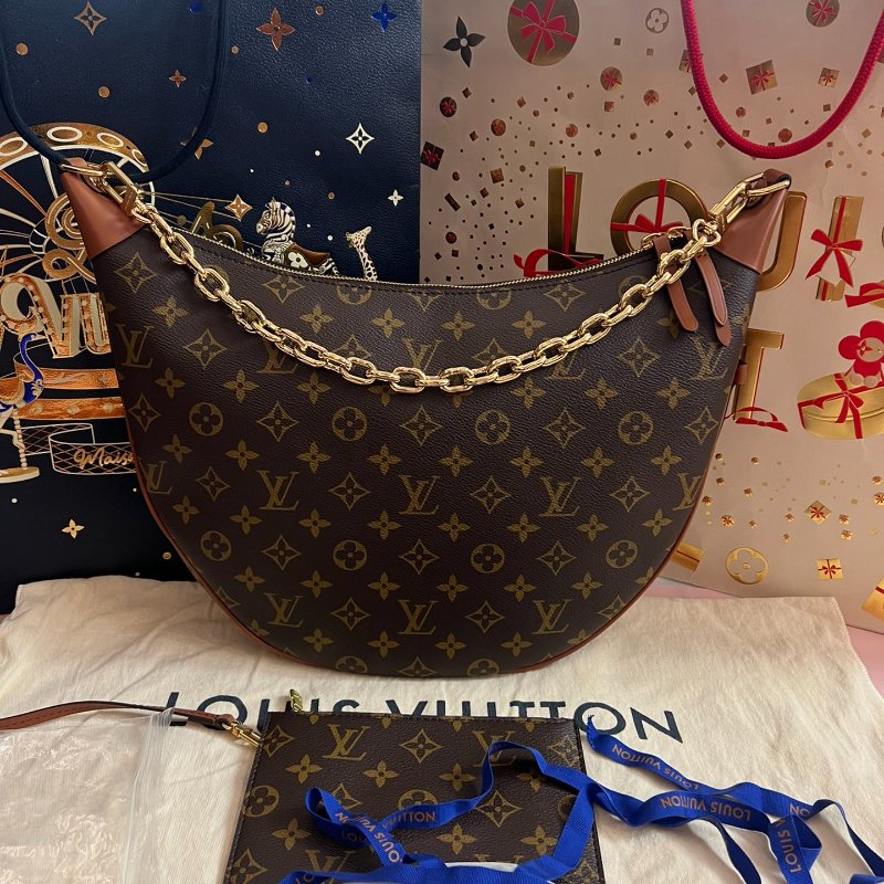 全新品 路易威登/Louis Vuitton Loop Hobo大月亮豌荳包 歐陽娜娜同款-0