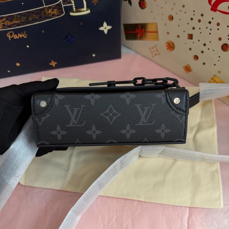 全新品 路易威登/Louis Vuitton 黑花Steamer盒子包黑色鏈條 芯片款-7