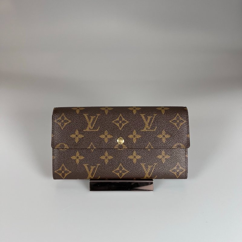 LV M61725  老花信封長夾-0