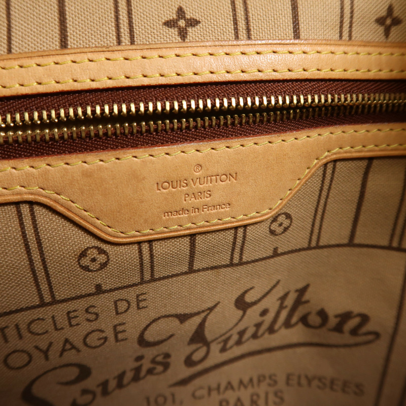 LOUIS VUITTON Monogram Neverfull MM金扣手挽袋-5