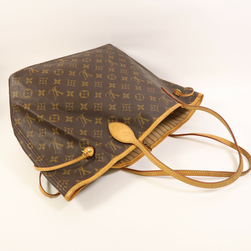 LOUIS VUITTON Monogram Neverfull MM金扣手挽袋-7