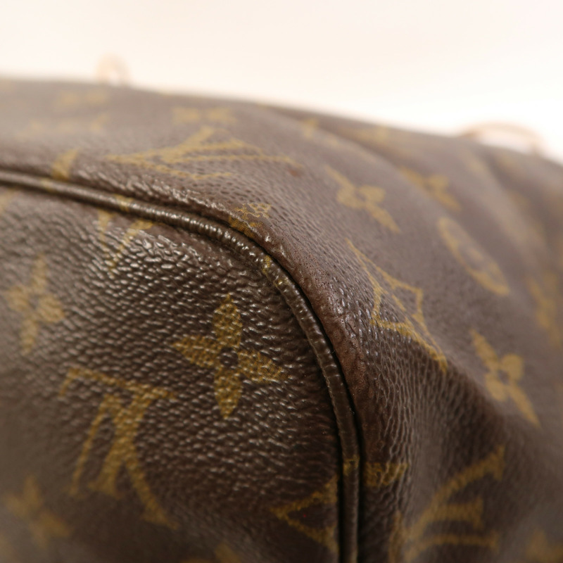 LOUIS VUITTON Monogram Neverfull MM金扣手挽袋-10