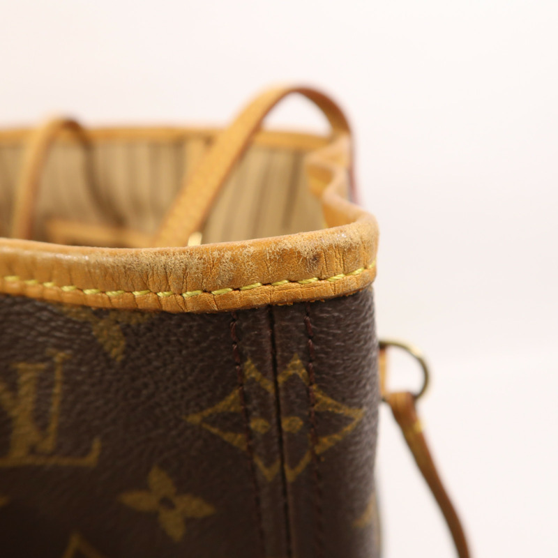 LOUIS VUITTON Monogram Neverfull MM金扣手挽袋-17