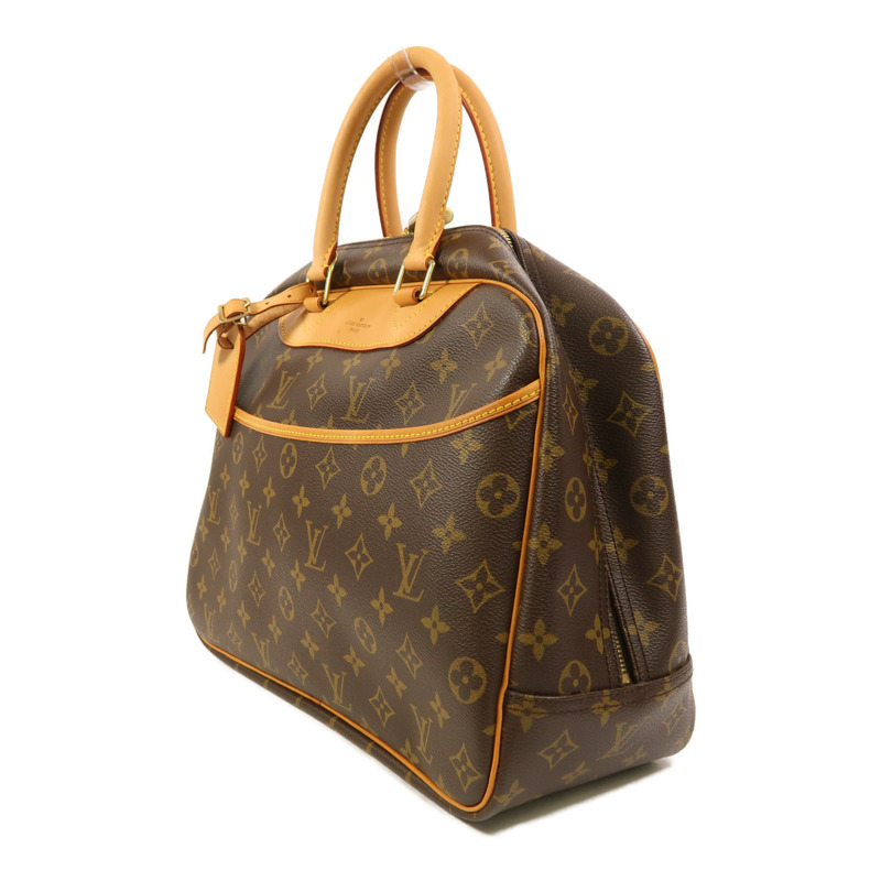 LOUIS VUITTON Monogram Deauville金扣手挽袋棕色-2