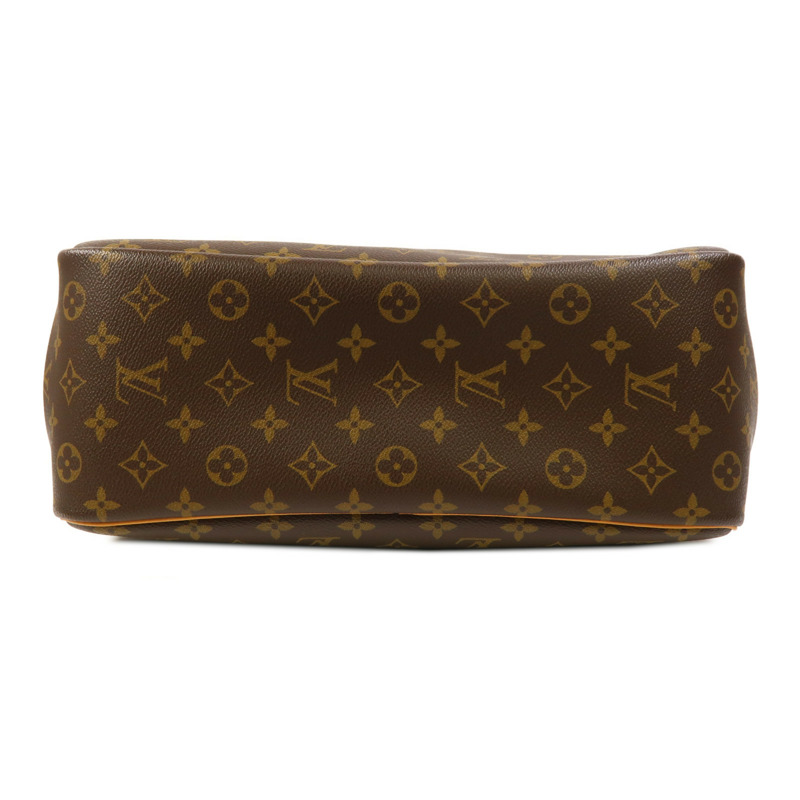 LOUIS VUITTON Monogram Deauville金扣手挽袋棕色-3