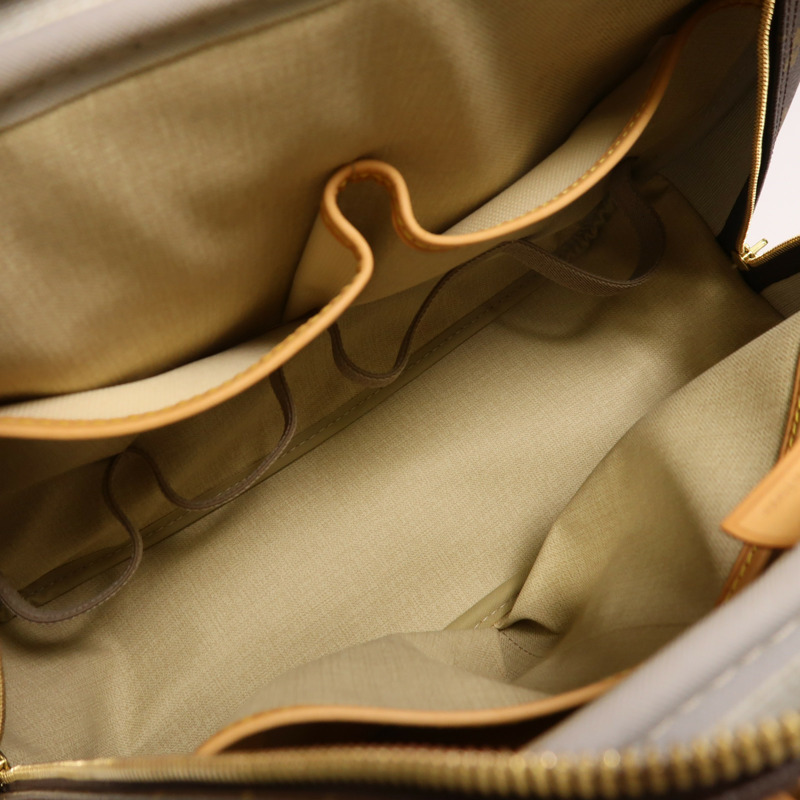 LOUIS VUITTON Monogram Deauville金扣手挽袋棕色-4