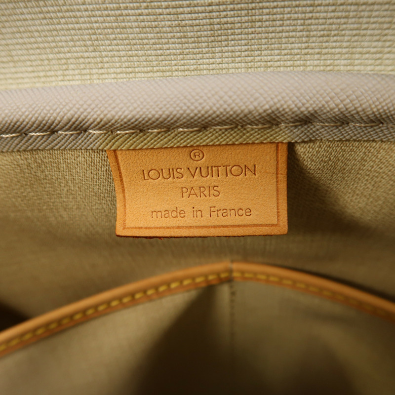 LOUIS VUITTON Monogram Deauville金扣手挽袋棕色-5