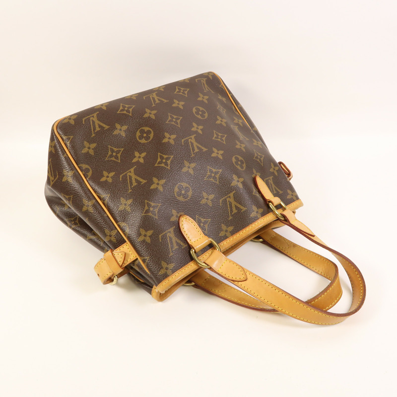 LOUIS VUITTON Monogram Batignolles金扣手挽袋棕色-7