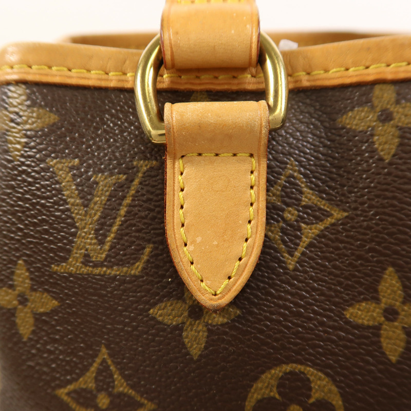 LOUIS VUITTON Monogram Batignolles金扣手挽袋棕色-17