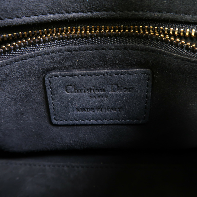 Dior 牛仔布Mini Lady Dior金扣手挽肩背兩用袋-5