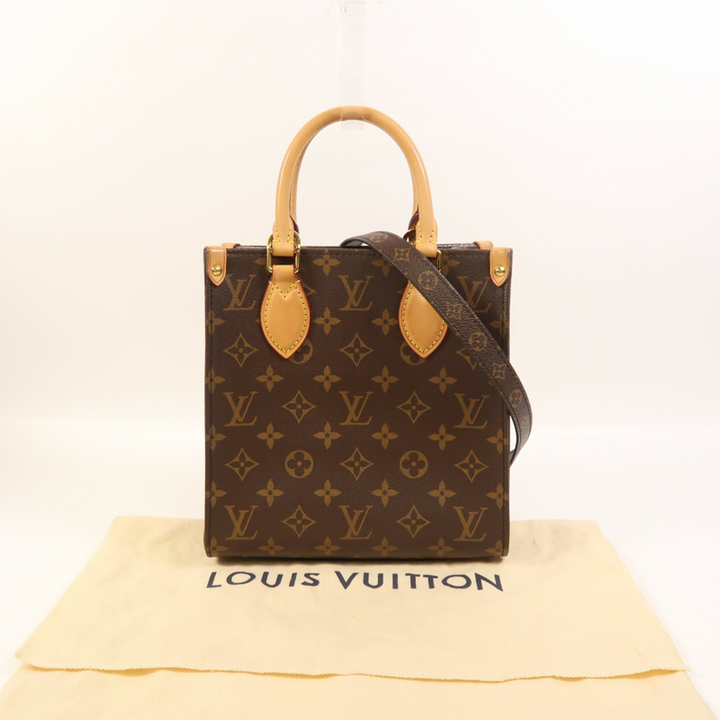 LOUIS VUITTON Monogram Sac Plat BB金扣手挽肩背兩用袋-7