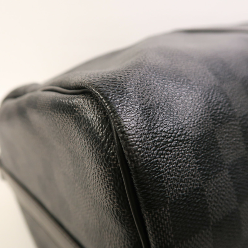 LOUIS VUITTON Damier Graphite Keepall Bandouliere 45銀扣手挽肩背兩用袋-10