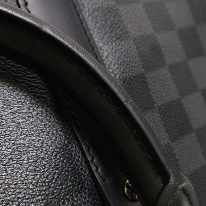 LOUIS VUITTON Damier Graphite Keepall Bandouliere 45銀扣手挽肩背兩用袋-13