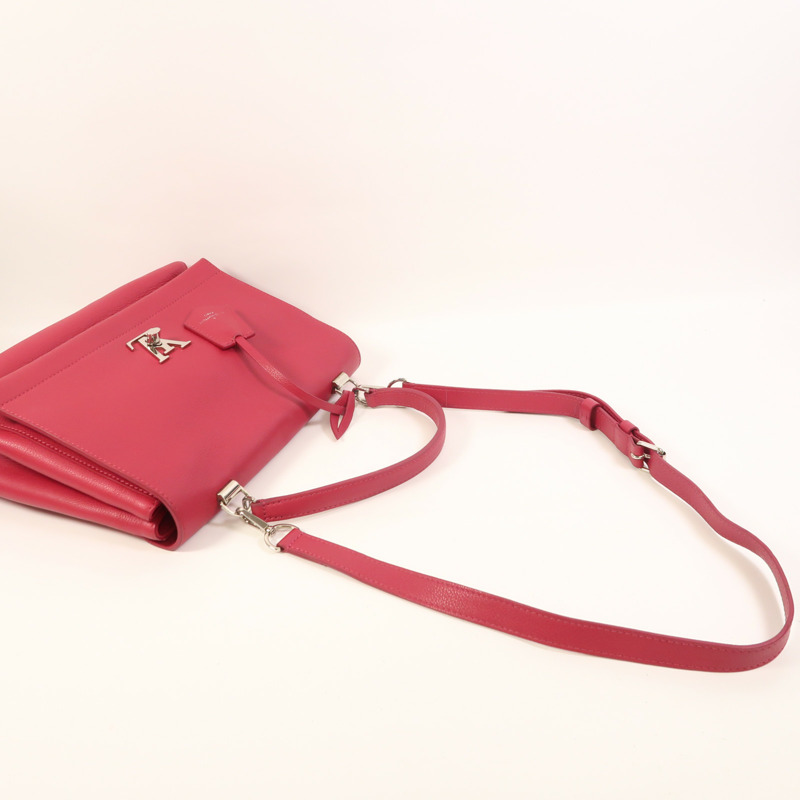 LOUIS VUITTON 牛皮皮革Lockme 2銀扣手挽肩背兩用袋-8