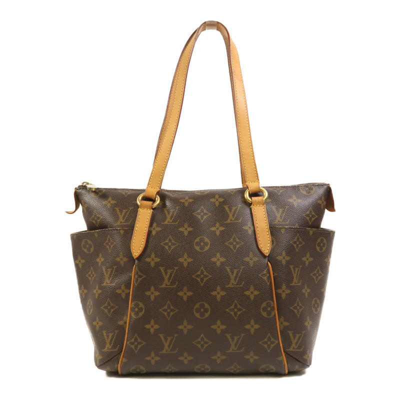 LOUIS VUITTON Monogram Totally PM金扣肩背袋/手挽袋棕色-0