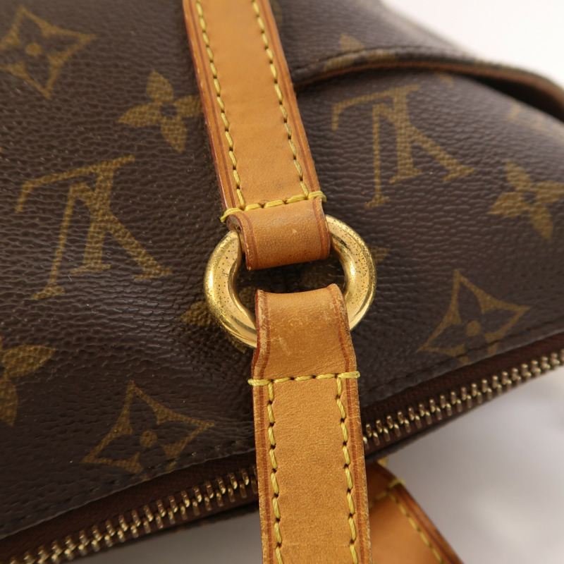 LOUIS VUITTON Monogram Totally PM金扣肩背袋/手挽袋棕色-14