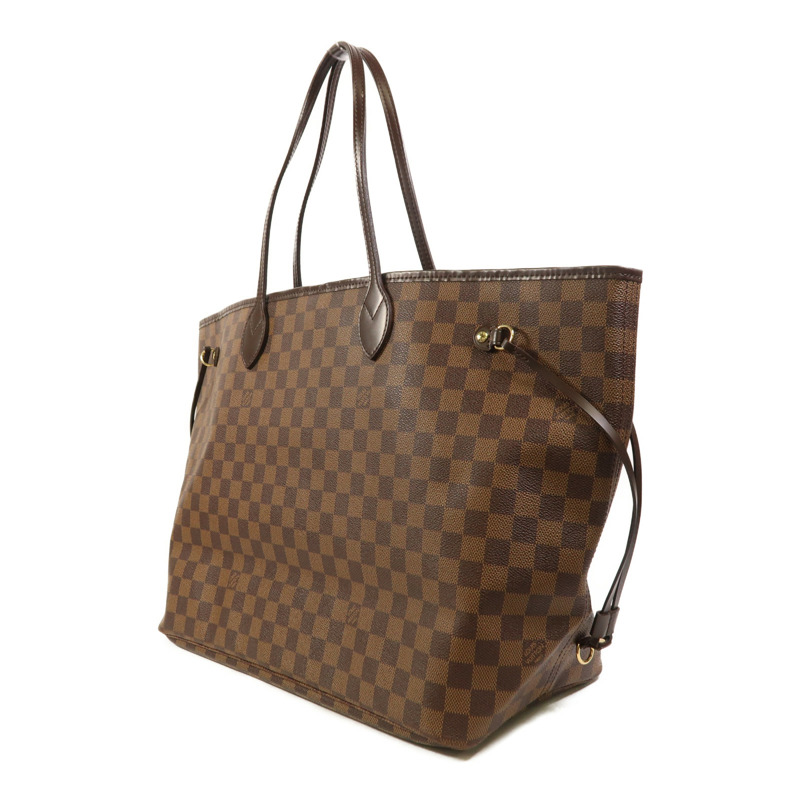 LOUIS VUITTON Damier Neverfull GM金扣肩背袋棕色-2