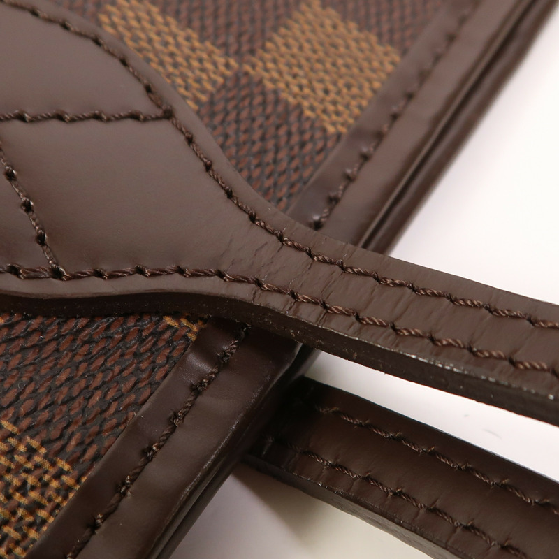 LOUIS VUITTON Damier Neverfull GM金扣肩背袋棕色-13