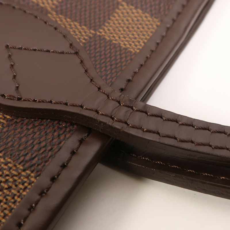 LOUIS VUITTON Damier Neverfull GM金扣肩背袋棕色-15