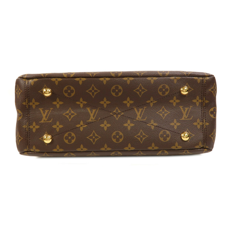 LOUIS VUITTON Monogram Pallas金扣手挽肩背兩用袋棕色/紅色-3