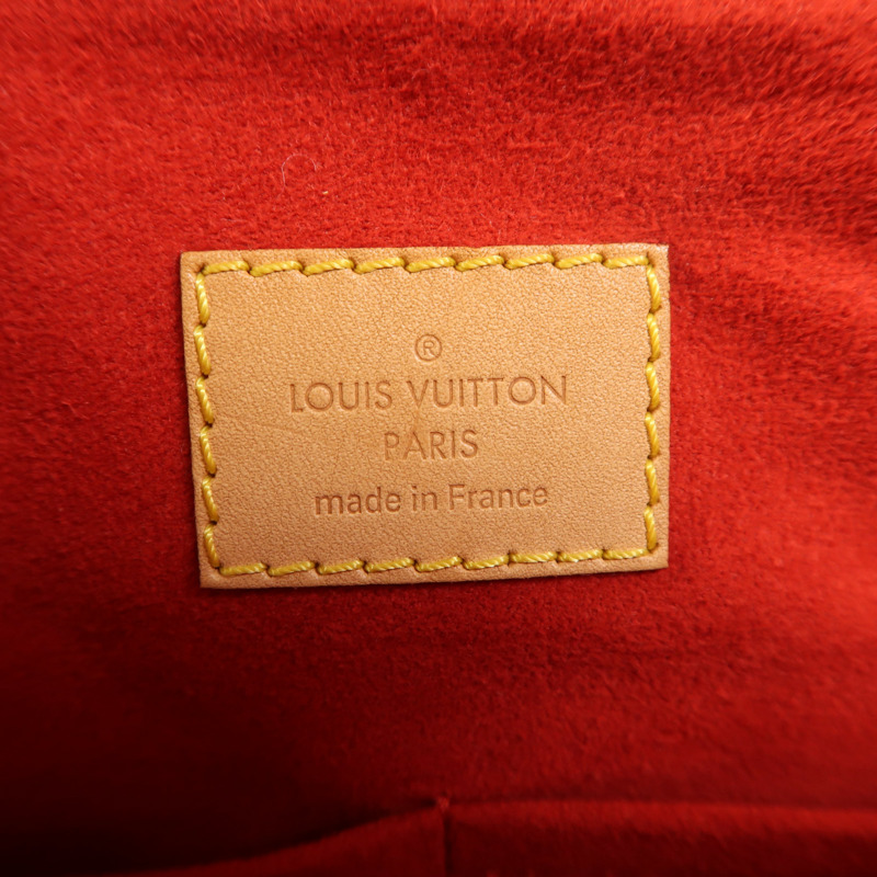 LOUIS VUITTON Monogram Pallas金扣手挽肩背兩用袋棕色/紅色-7