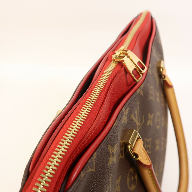 LOUIS VUITTON Monogram Pallas金扣手挽肩背兩用袋棕色/紅色-18