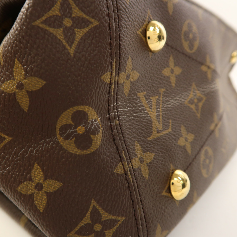 LOUIS VUITTON Monogram Pallas金扣手挽肩背兩用袋棕色/紅色-20