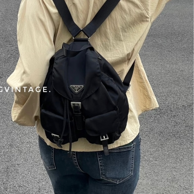 Prada 尼龍多用途 黑色雙肩包 背包-2